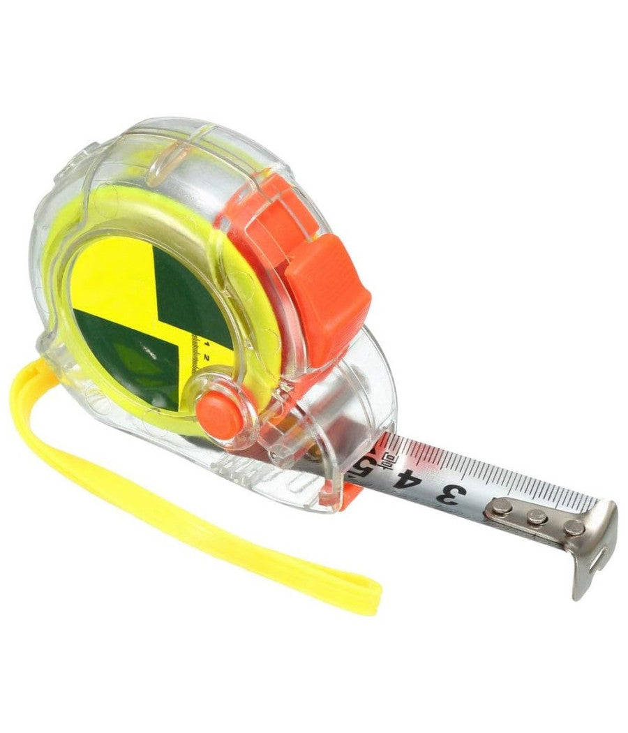 Metro In Metallo Flessometro Da 10mt Flessibile Con Blocco Retrattile Gancio         