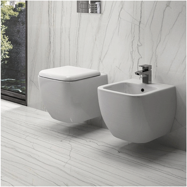 Sanitari sospesi Metropolitan Rak Ceramics: WC, Bidet, Copriwater Bianco