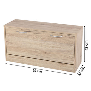 Mobile per scarpe 1 anta – 80x27xH42 cm, colore rovere sonoma – Collezione SONORIA