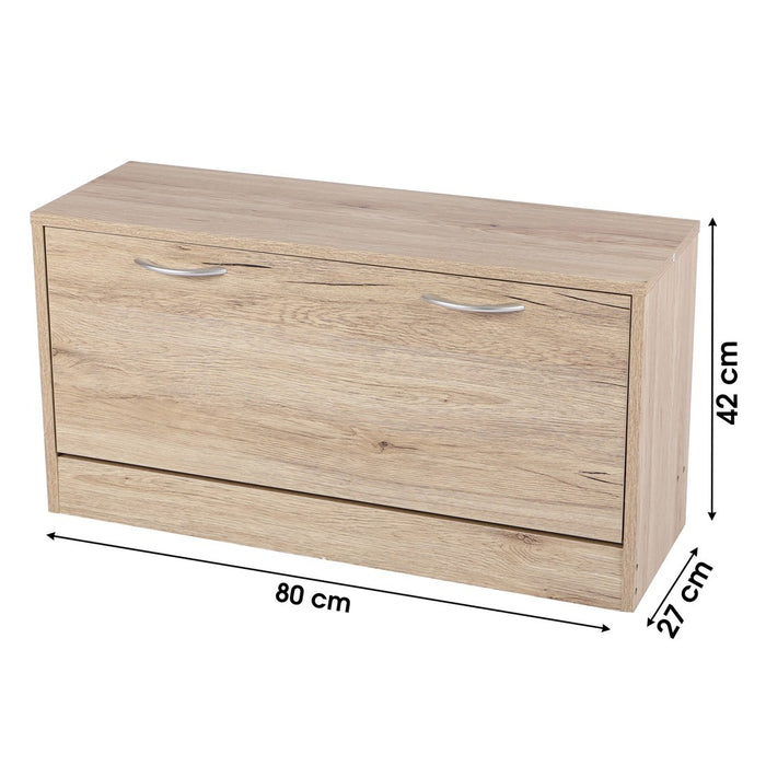 Mobile per scarpe 1 anta – 80x27xH42 cm, colore rovere sonoma – Collezione SONORIA