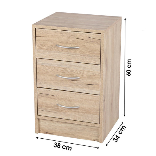 Mobile porta scarpe 3 cassetti - 38x34x60 cm, colore rovere sonoma - Collezione SONORIA