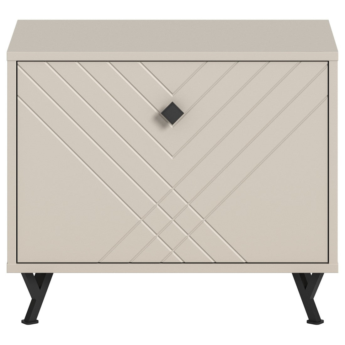 Mobile per scarpe LUNA – Beige opaco – 1 ribalta – 60x50x35 cm