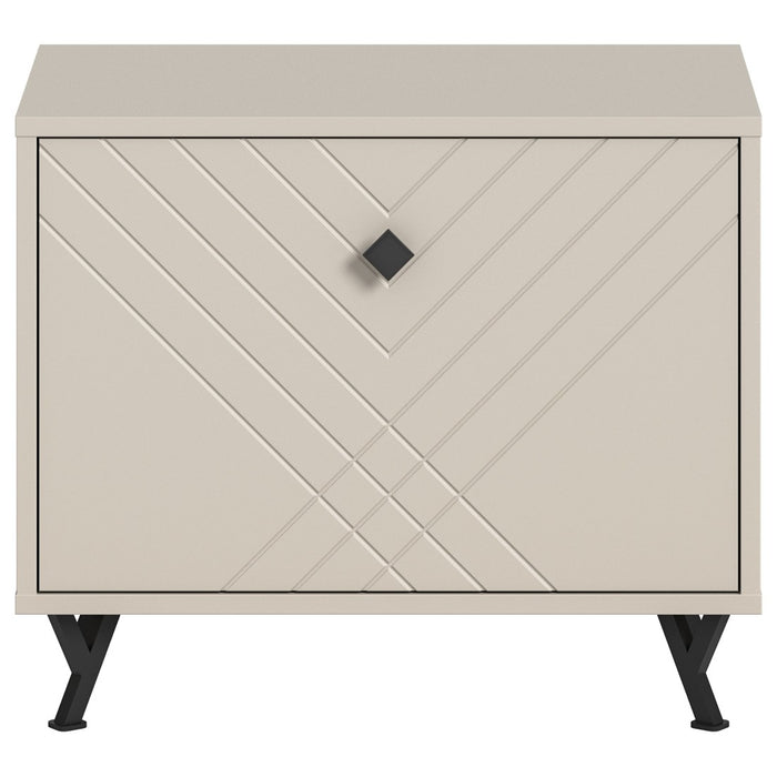 Mobile per scarpe LUNA – Beige opaco – 1 ribalta – 60x50x35 cm