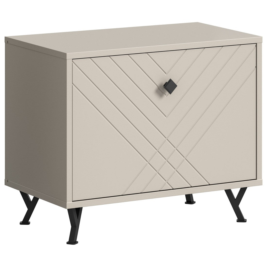 Mobile per scarpe LUNA – Beige opaco – 1 ribalta – 60x50x35 cm