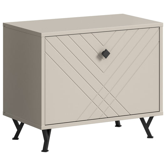 Mobile per scarpe LUNA – Beige opaco – 1 ribalta – 60x50x35 cm