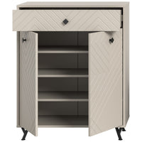 Mobile per scarpe LUNA – Beige opaco – 2 ante a battente – 80x100x35 cm