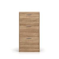 Mobile portascarpe verticale ERA, 3 cassetti colore rovere sonoma