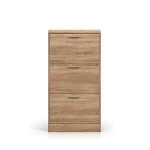 Mobile portascarpe verticale ERA, 3 cassetti colore rovere sonoma
