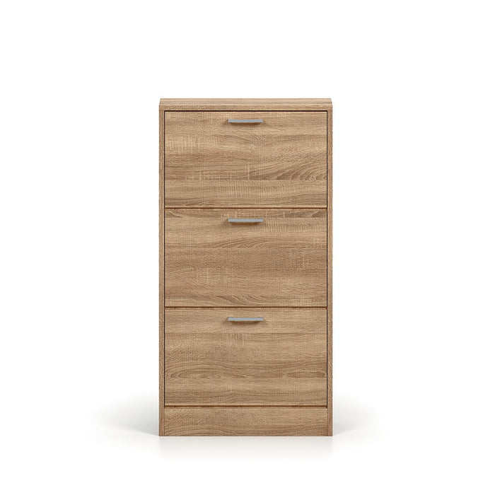 Mobile portascarpe verticale ERA, 3 cassetti colore rovere sonoma