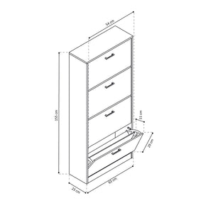 Mobile portascarpe verticale ERA, 4 cassetti colore bianco
