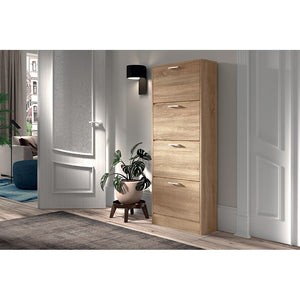 Mobile porta scarpe verticale ERA, 4 cassetti colore rovere sonoma
