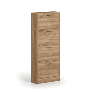 Mobile porta scarpe verticale ERA, 4 cassetti colore rovere sonoma