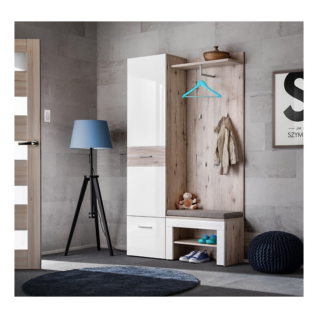 Mobile d'ingresso - ONYX 5 - Colori rovere e bianco