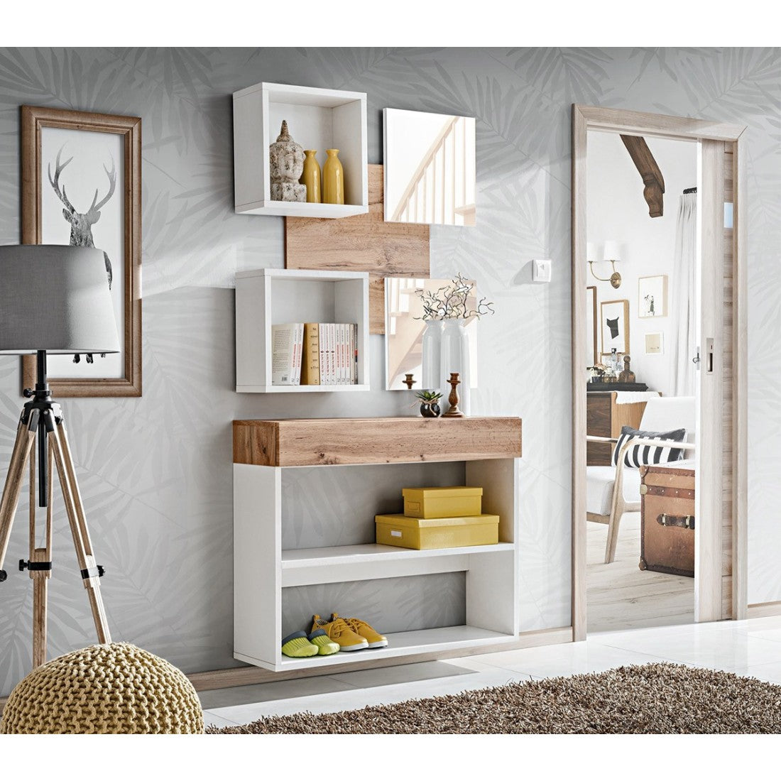 Mobile da ingresso - TORTH 4 - Colori rovere e bianco