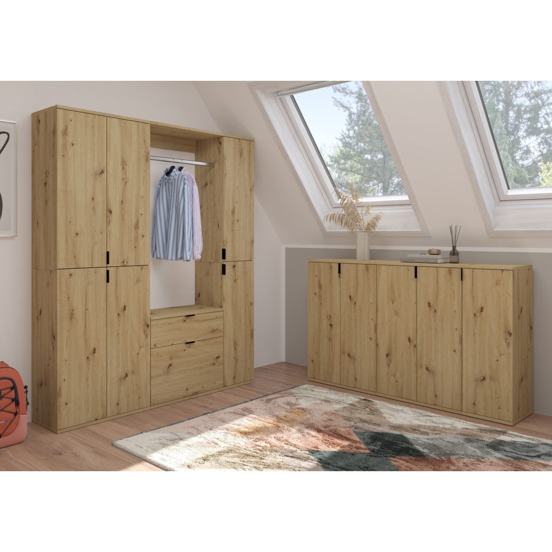 Mobile contenitore a 2 porte – Rovere chiaro – BODITE