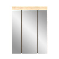 Mobile contenitore con specchio RIDLEY – Bianco e rovere chiaro