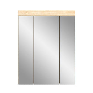 Mobile contenitore con specchio RIDLEY – Bianco e rovere chiaro