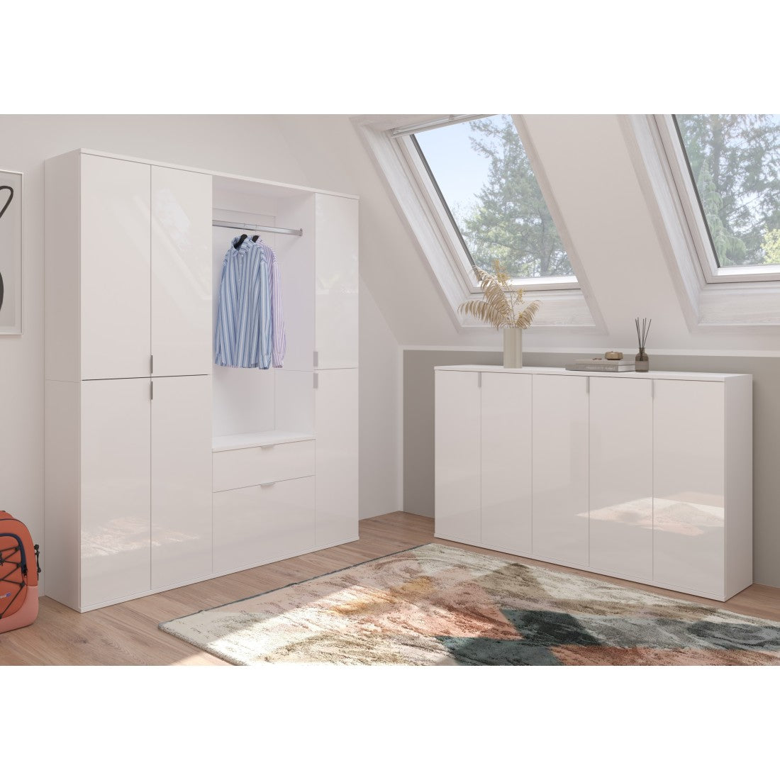 Mobile da ordinamento BODITE – 1 porta – Bianco laccato – Compatto e moderno