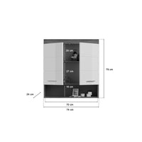 Mobile alto da stoccaggio SCOTT – 2 ante – Grigio scuro e bianco – 74x79x24 cm