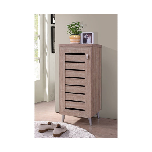 Mobile da ingresso ALANYA con porta traforata, colore rovere Sonoma.