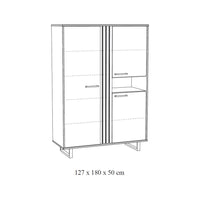 Mobile da rangimento XL con piedi in metallo, colore nero e quercia, collezione LOFT, grande capacità di stoccaggio.