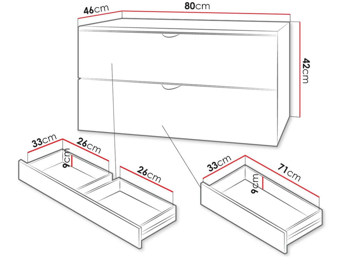 Mobile da bagno "Ios" - 2 pezzi - Bianco