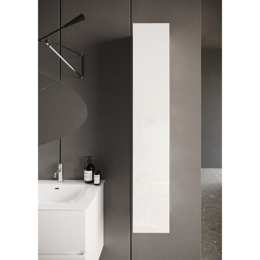 Mobile da bagno sospeso ISORA – 1 porta – Bianco lucido – Design moderno