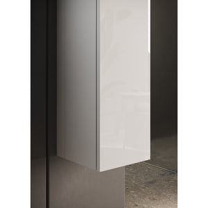 Mobile da bagno sospeso ISORA – 1 porta – Bianco lucido – Design moderno