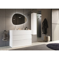 Mobile bagno sospeso VIENNA – 1 porta – Bianco lucido – Design moderno