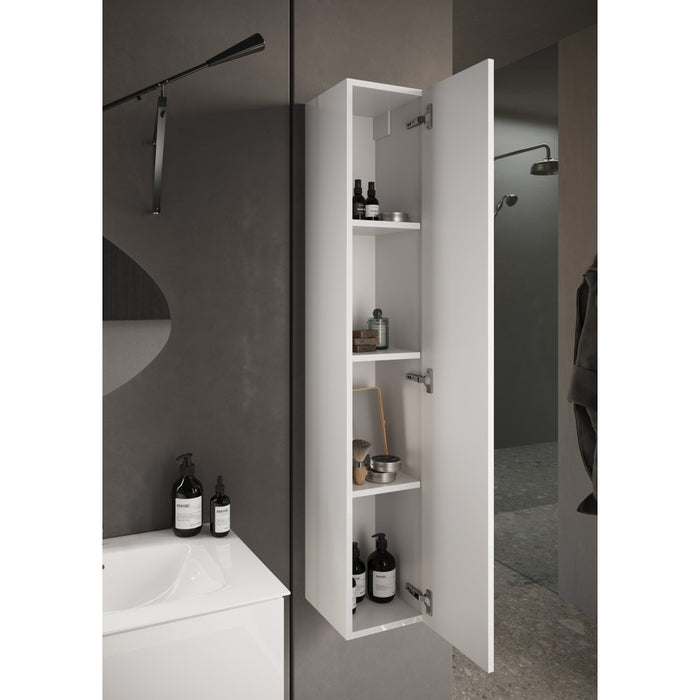 Mobile bagno sospeso VIENNA – 1 porta – Bianco lucido – Design moderno