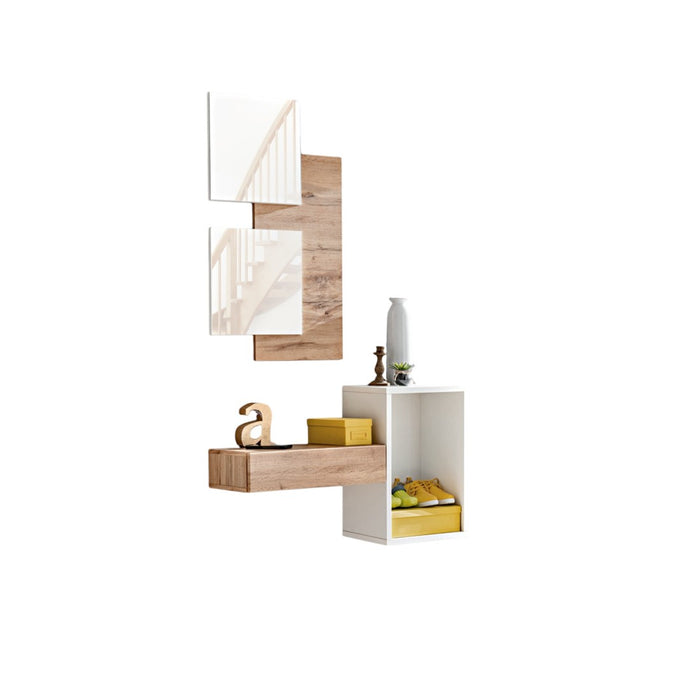 Mobile d''ingresso TORTH 1 – Set completo – Colori rovere e bianco – Design moderno e pratico