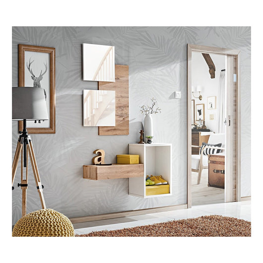 Mobile d''ingresso TORTH 1 – Set completo – Colori rovere e bianco – Design moderno e pratico
