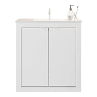 Mobile bagno VIENNA - 1 lavabo - 2 porte - 82 cm - Bianco lucido - Design moderno