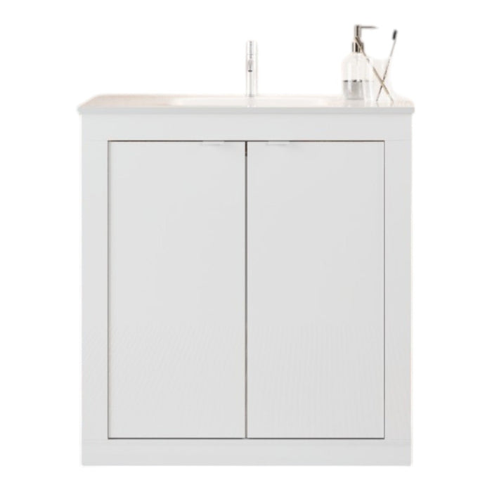 Mobile bagno VIENNA - 1 lavabo - 2 porte - 82 cm - Bianco lucido - Design moderno