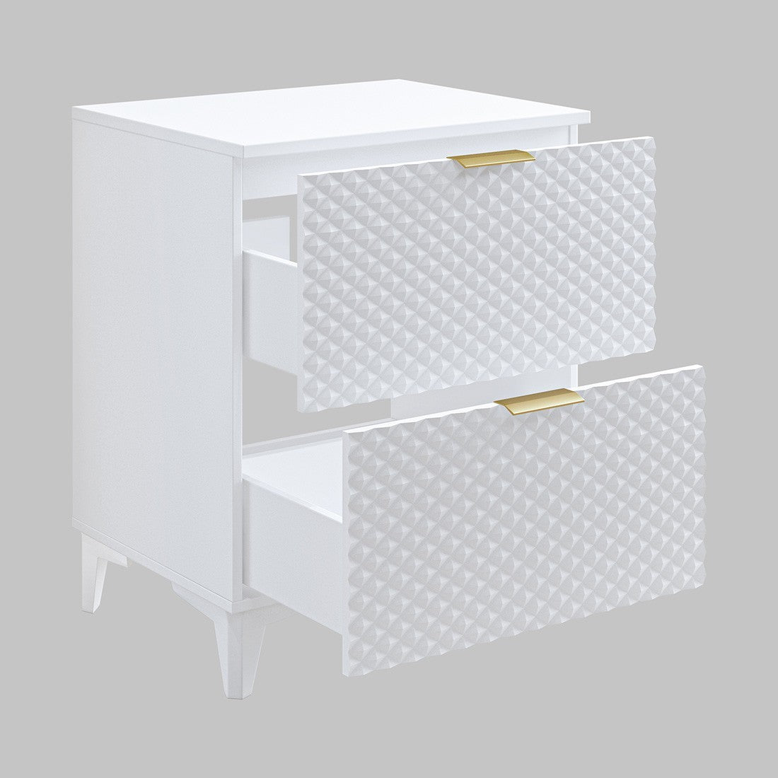 Mobile sottolavabo da bagno 60cm con 2 cassetti collezione CHIC color bianco e dorato