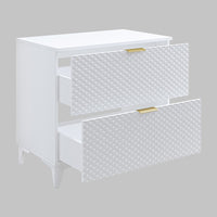 Mobile sotto lavabo da bagno 80cm con 2 cassetti collezione CHIC color bianco e dorato