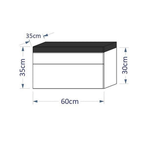 Mobile sottolavabo sospeso collezione RAVEN, colore nero opaco e nero lucido, ideale per un bagno di design.