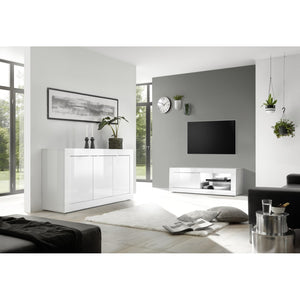 Mobile TV 1 porta ISORA – Bianco lucido – Design moderno ed elegante