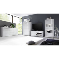 Mobile TV 1 porta ISORA – Bianco lucido – Design moderno ed elegante