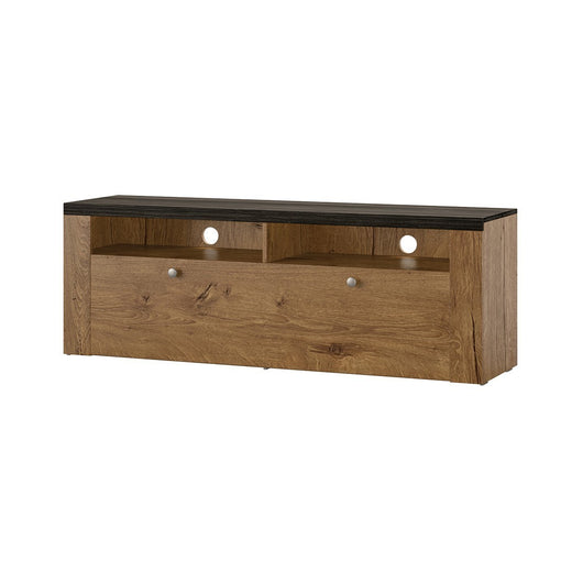 Mobile TV 140 cm collezione SANTIAGO. Colore quercia e nero effetto legno. 1 Porta.