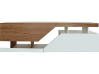 Mobile TV "Ceelias" - 160 x 35 x 46 cm - Bianco/Marrone scuro