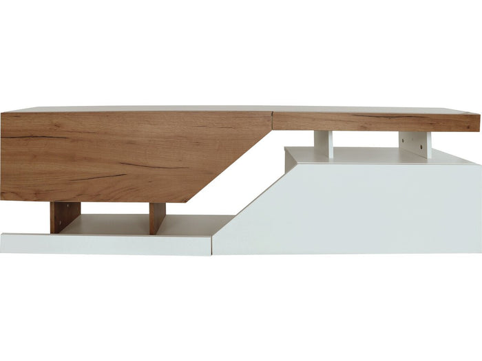 Mobile TV "Ceelias" - 160 x 35 x 46 cm - Bianco/Marrone scuro