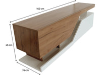 Mobile TV "Ceelias" - 160 x 35 x 46 cm - Bianco/Marrone scuro