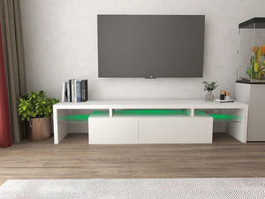 Mobile TV laccato LED "Tina" - 187,5 x 34 x 38 cm - Bianco