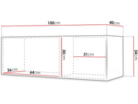 Mobile TV sospeso "Waldi Riflo" - 100 x 34 x 40 cm - Bianco