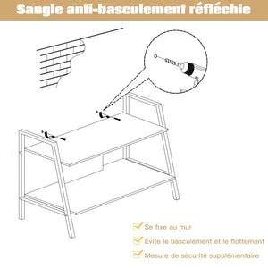 Tavolo consolle 89 x 43 x 60 cm Supporto TV in legno a 2 livelli per TV fino a 32 pollici Capacità di peso totale 35 kg Noce 20_0005107