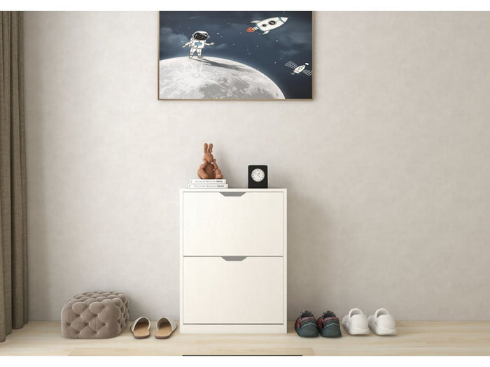 Scarpiera "Brighton" - 81 x 60 x 23 cm - 2 ante - Bianco