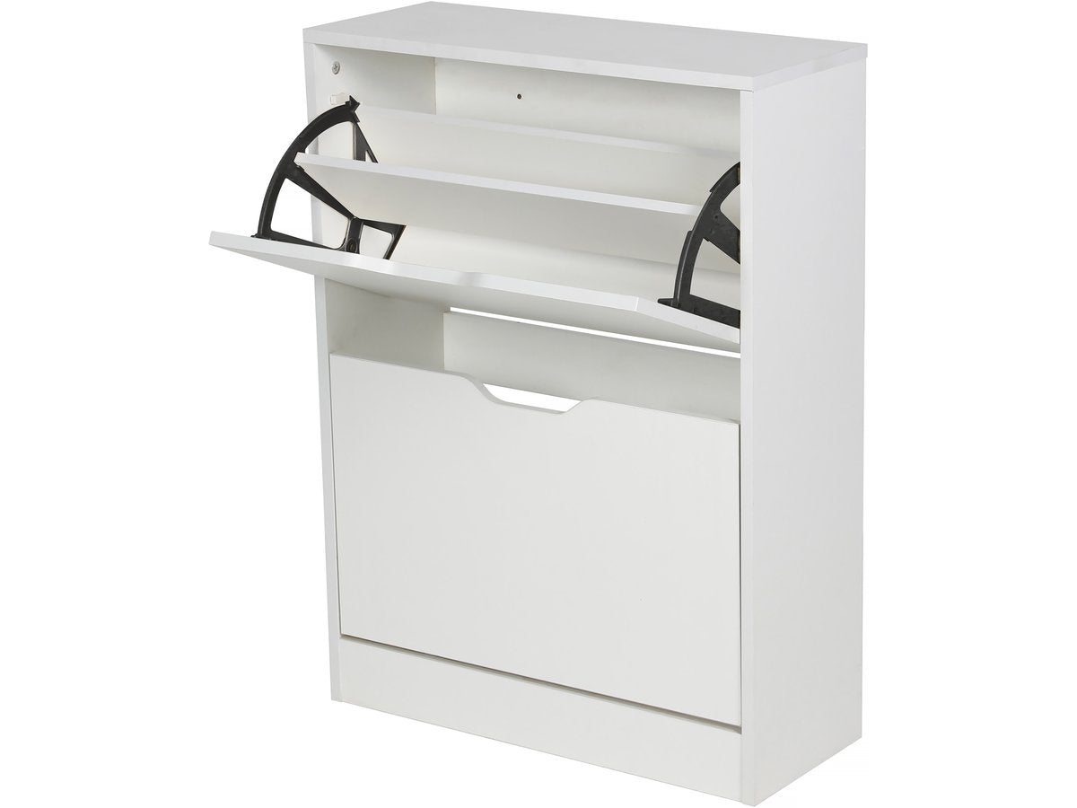 Scarpiera "Brighton" - 81 x 60 x 23 cm - 2 ante - Bianco