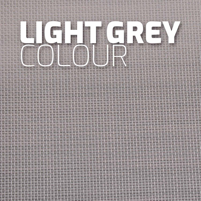 Mezzaluna - Set di 2 sedie a sdraio pieghevoli in alluminio e textilene. Sdraio da giardino di design con schienale regolabile in 4 posizioni grigio chiaro