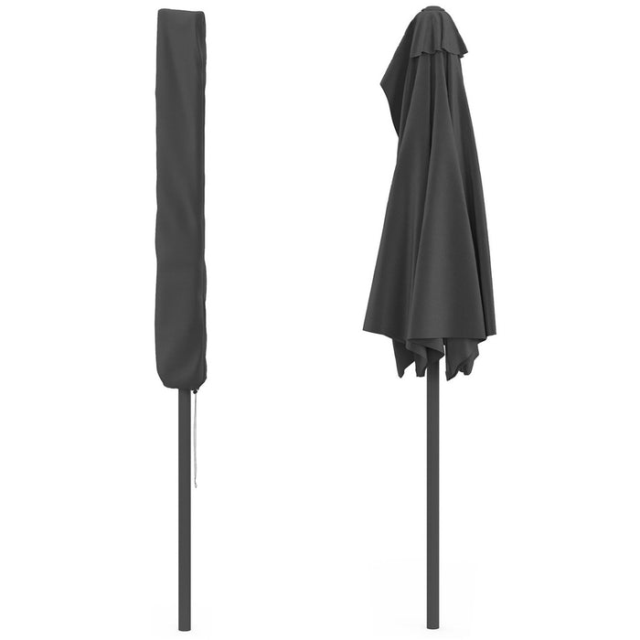 IDMarket - Mezzo ombrellone CORTE grigio 2,7x1,35 M con copertura